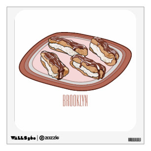 Chocolate eclair cartoon illustration  wall decal