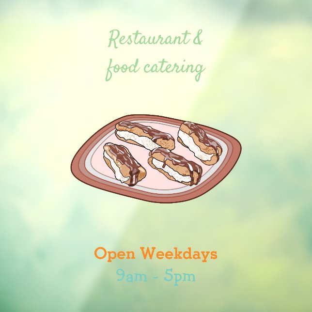 Chocolate eclair cartoon illustration window cling (Sheet 3)