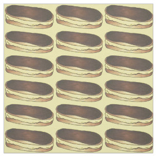 Chocolate Eclair Custard Dessert Bakery Pastries Fabric