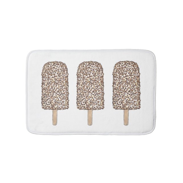 Chocolate Eclair Ice Cream Pop Popsicle Foodie Bath Mat (Front)