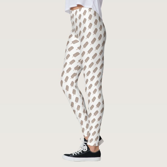 Chocolate Eclair Ice Cream Popsicle Dessert Foodie Leggings (Left)