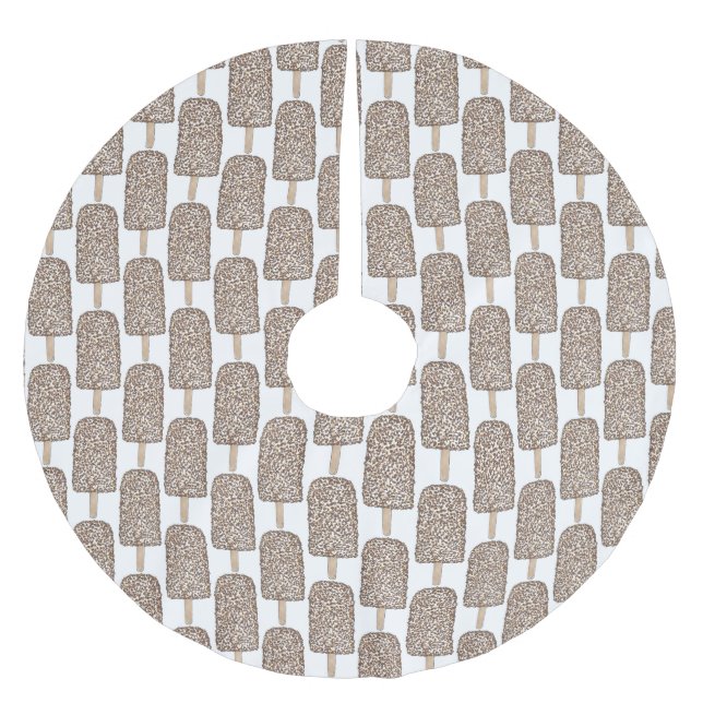 Chocolate Eclair Ice Cream Popsicle Junk Food Brushed Polyester Tree Skirt (Front)