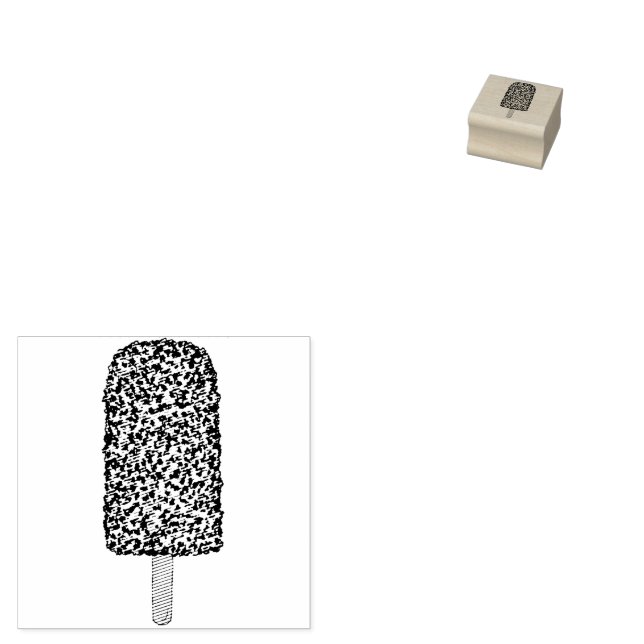 Chocolate Eclair Ice Cream Popsicle Pop Stamp (Stamped)