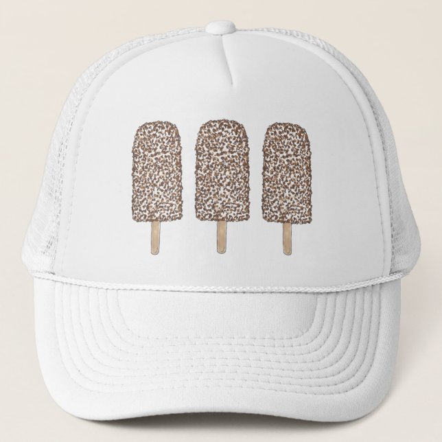 Chocolate Eclair Ice Cream Popsicles Foodie Trucker Hat (Front)