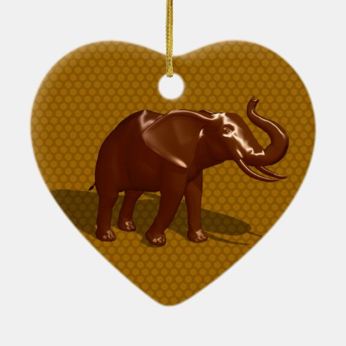 Chocolate Elephant Ceramic Ornament