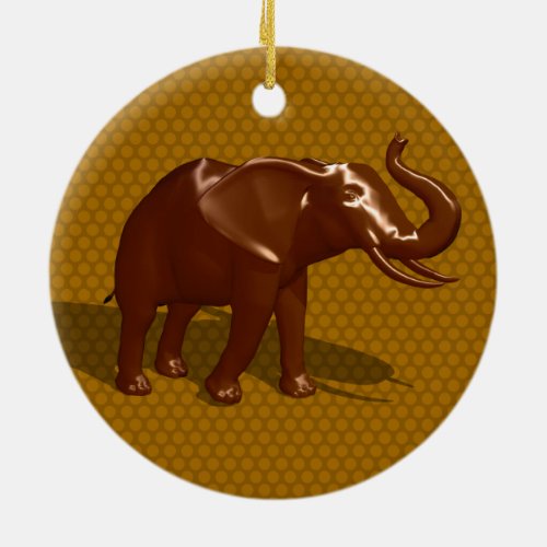 Chocolate Elephant Ceramic Ornament