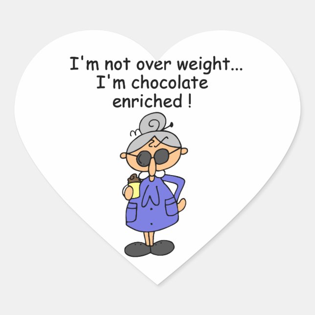 Chocolate Enriched Humor Heart Sticker (Front)