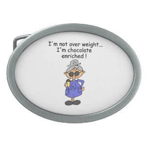 Chocolate Enriched Humor Oval Belt Buckle