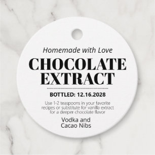 Chocolate Extract Modern Label Sticker ZEX_001g