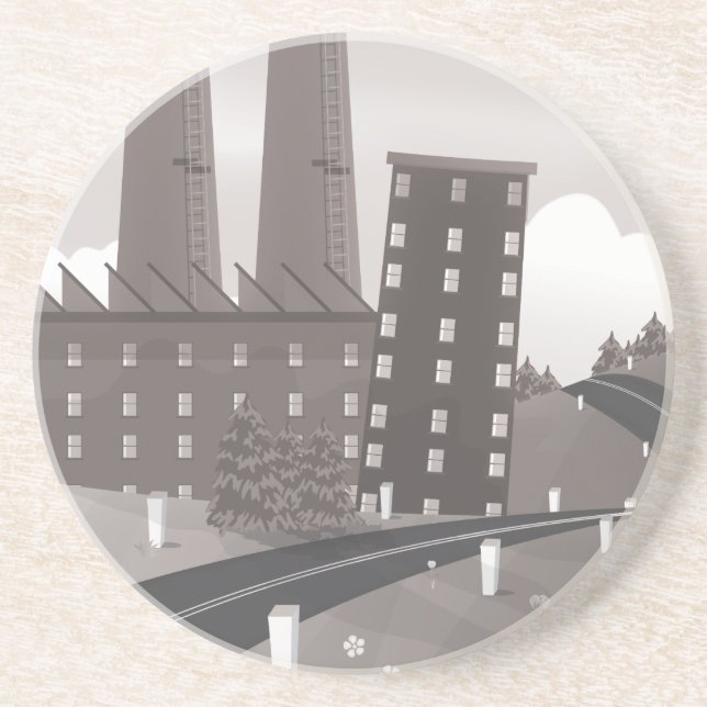 Chocolate Factory Sandstone Coaster (Front)