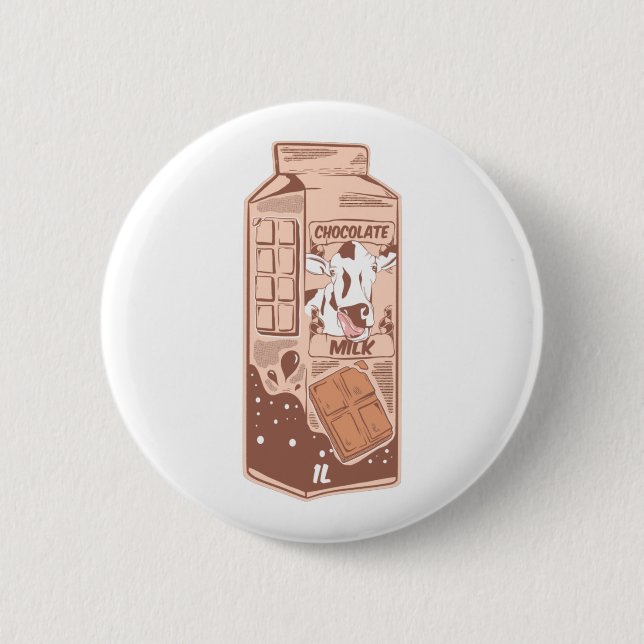 Chocolate flavoured milk carton button (Front)