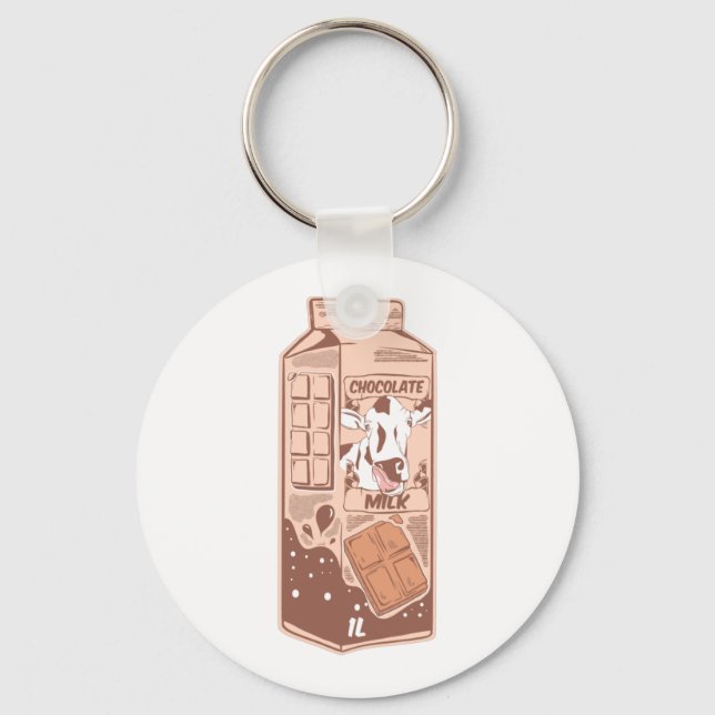 Chocolate flavoured milk carton keychain (Front)