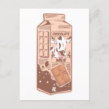 Chocolate Flavoured Milk Carton Postcard by earlykirky at Zazzle
