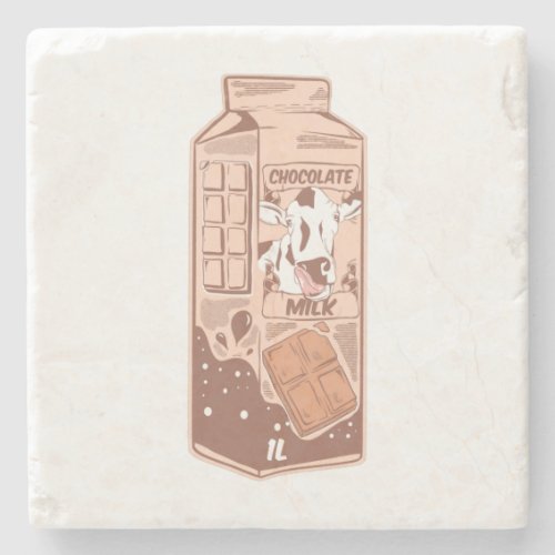 Chocolate flavoured milk carton stone coaster