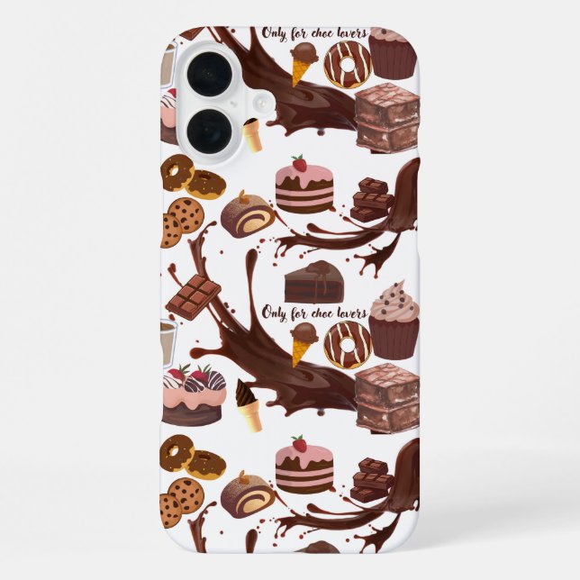 Chocolate Flavoured Sweets Patterned For choc love Iphone Case (Back)