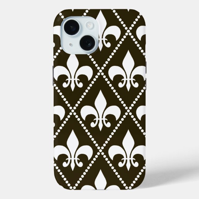 Chocolate Fleur de Lis Case-Mate iPhone Case (Back)