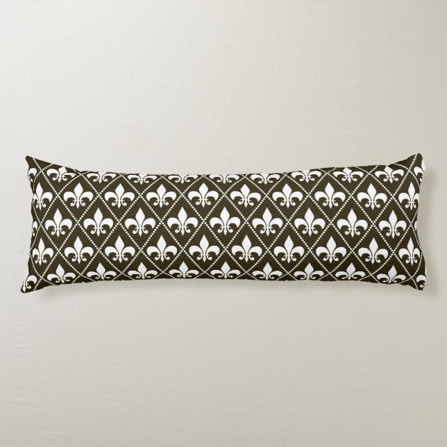Chocolate Fleur de Lys Body Pillow (Front)