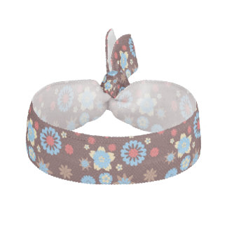 Chocolate flowers pattern elastic hair tie