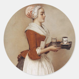 CHOCOLATE FONDUE DINNER PARTY CLASSIC ROUND STICKER