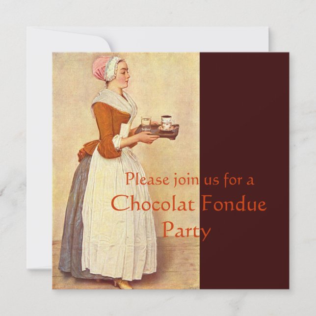CHOCOLATE FONDUE DINNER PARTY INVITATION (Front)