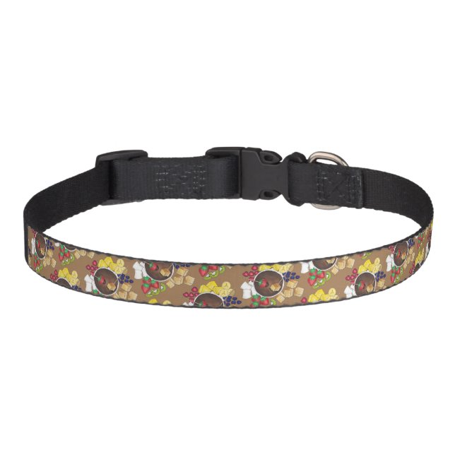 Chocolate Fondue Fruit Marshmallow Chocoholic Food Pet Collar (Front)