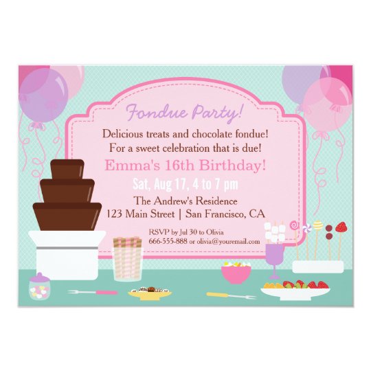 chocolate fondue girls birthday