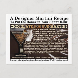 Chocolate Fondue Martini Recipe Postcard
