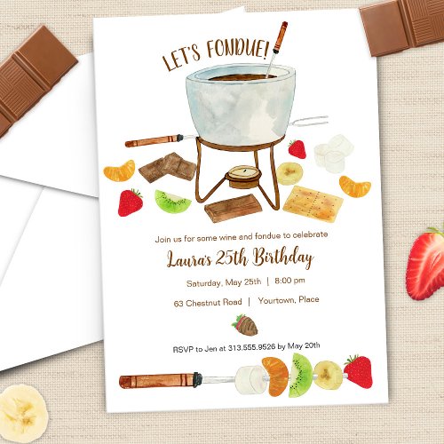 Chocolate Fondue Party Invitation