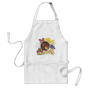 Chocolate Fondue Pot Retro Dessert Food Fruit Cake Adult Apron