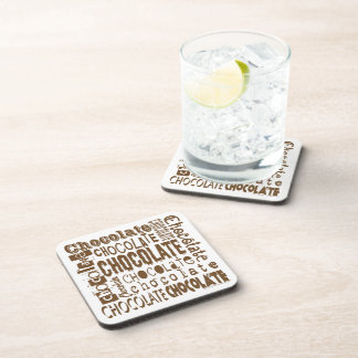 Chocolate Font Jumble Cork Backed Coaster Set