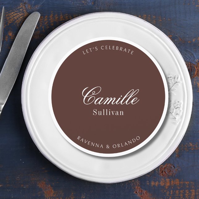 Chocolate Formal Round Wedding Guest Place Program (Creator Uploaded)