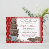 Chocolate Fountain Bridal Shower Red Invitation (Standing Front)