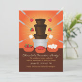 Chocolate Fountain Fondue Party Invitation (Standing Front)
