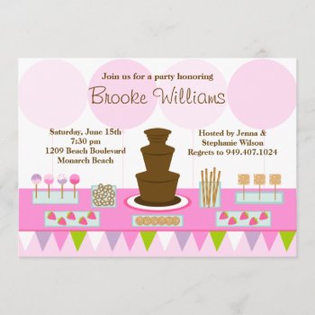Chocolate Fountain Party Invitation by eventfulcards at Zazzle