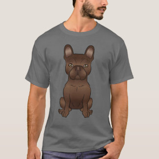Chocolate French Bulldog / Frenchie Cartoon Dog T-Shirt