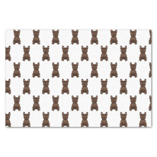 Chocolate French Bulldog / Frenchie Dog Pattern Tissue Paper