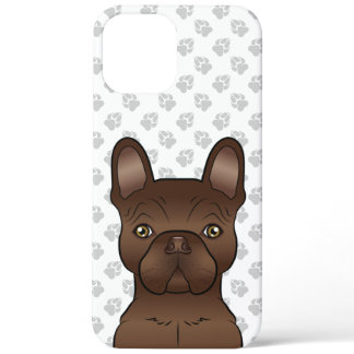Chocolate French Bulldog / Frenchie Dog &amp; Paws iPhone 12 Pro Max Case