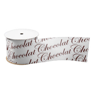 Chocolate French Chocolat Script Ribbon