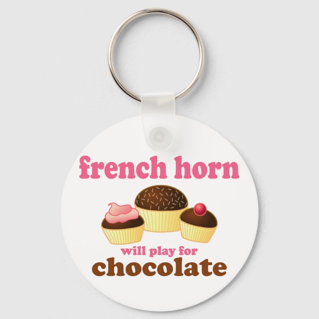 Chocolate French Horn Keychain (Front)
