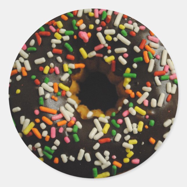 Chocolate Frosted And Sprinkles Donut Sticker (Front)