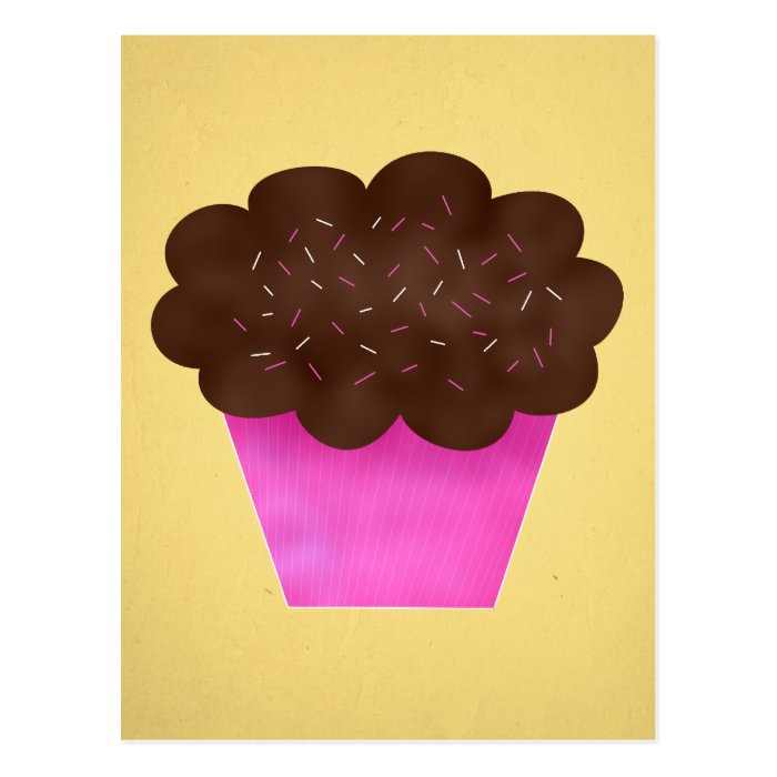 Chocolate Frosted Cupcake Design Post Card