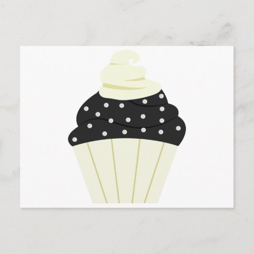 Chocolate frosted cupcake postcard