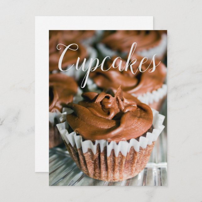 Chocolate Frosted Cupcakes Food Photo Blank Back Postcard (Front/Back)