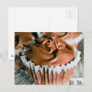 Chocolate Frosted Cupcakes Food Photography Postcard
