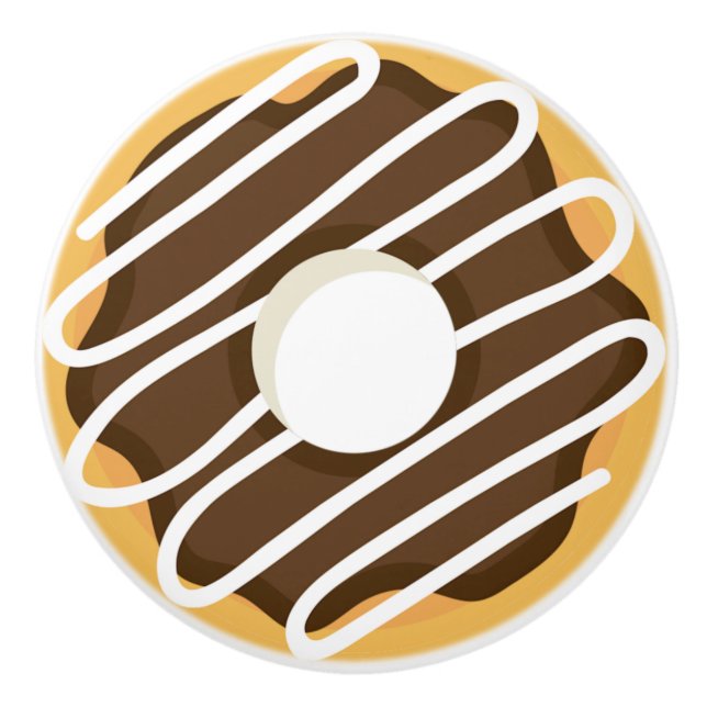 Chocolate Frosted Donut Ceramic Knob (Front)