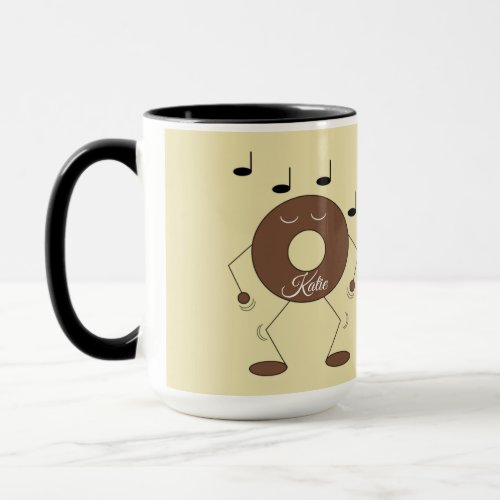 Chocolate Frosted Donut  Decaf Coffee Dancing    Mug