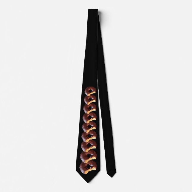 Chocolate Frosted Donut Food Photography Pattern Neck Tie (Front)