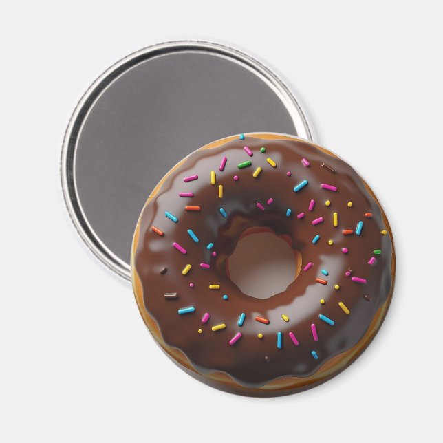 Chocolate Frosted Donuts with Sprinkles Magnet (Front/Back)
