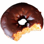 Chocolate Frosted Yellow Cake Donut with Bite Out Statuette<br><div class="desc">Photo of a chocolate frosted yellow cake donut with a very large bite taken out of it. Yum!</div>
