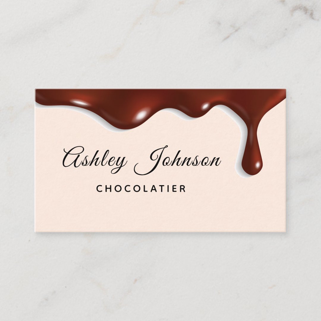 Chocolate Frosting Chocolatier Elegant Dessert Business Card Zazzle